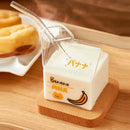 Axyaa 380ml Kawaii Milk Carton Glass Cup Strawberry Peach Theme