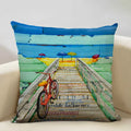 Retro Oil Painting Pattern Pillow Case 45x45cm for Home Sofa Decor - Axyaa
