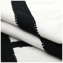 Axyaa Embroidered Burlap Square Pillow Cover 45x45cm White Gray Black Home Decor