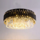 Axyaa Gold Black Crystal Ceiling Chandelier for Modern Living, Study, Kitchen, Bedroom Lighting