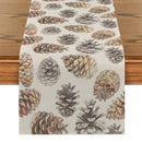 Axyaa Pine Cones Table Runner for Kitchen & Holiday Dining