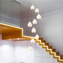 Axyaa Magnolia LED Chandelier for Duplex Living Room, Elegant Villa Pendant Light