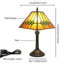 Axyaa Stained Glass Table Lamp 8" Cream Color Desk Light Home Office Bedroom