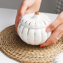 Axyaa Ceramic Pumpkin Soup Bowl with Lid for Kitchen Desserts and Stews