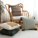Axyaa Moroccan Jacquard Cotton Tufted Pillowcase Set, Geometric Design, Headboard Cushion Cover