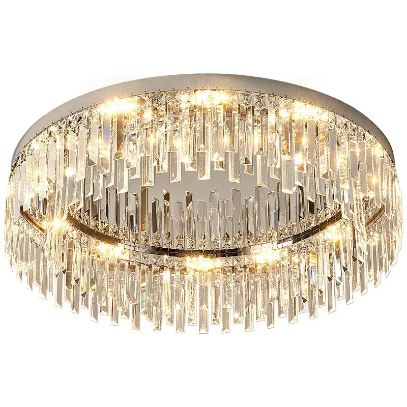 Luxury Black Gold Crystal Ceiling Lights Chandeliers for Bedroom Living Room - Axyaa