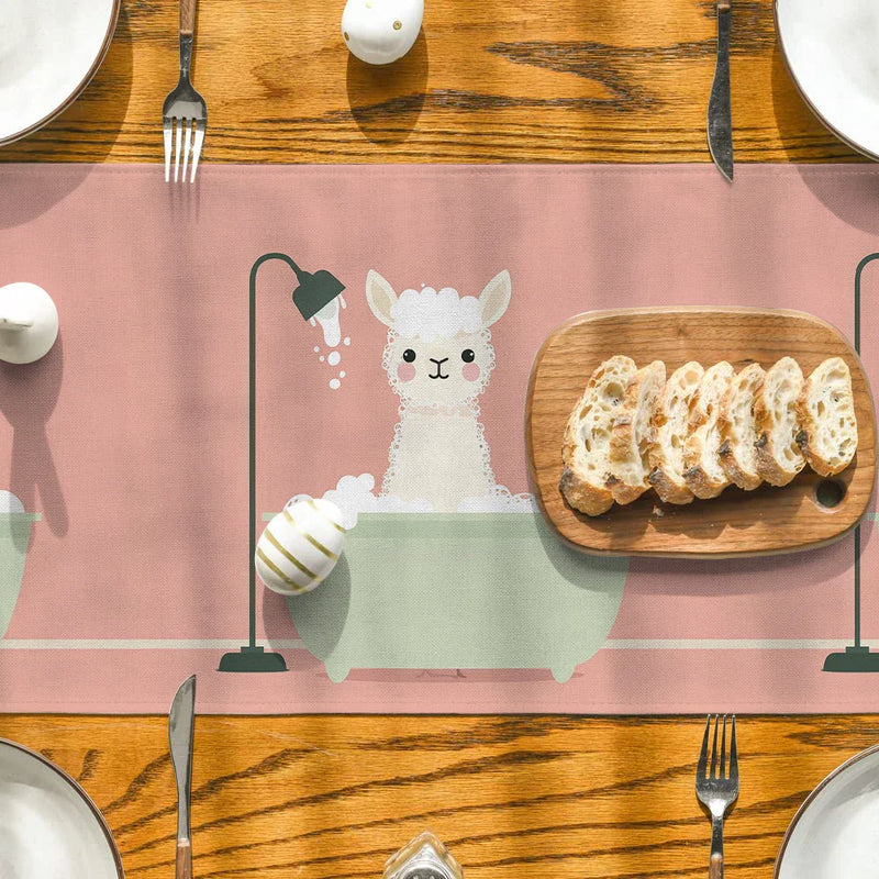Alpaca Bathtub Table Runner by Axyaa: Kitchen & Dining Farmhouse Decor, Wedding Party Runner