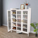 Axyaa 5-Tier Metal Shoe Storage Cabinet with 3 Doors - Closet Organizer