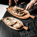 Axyaa Acacia Wood Leaf Plate - Light Luxury Tea Tray & Sushi Snack Plate