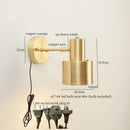 Axyaa Nordic Copper LED Wall Lamp - Pull Chain Switch - Home Decor