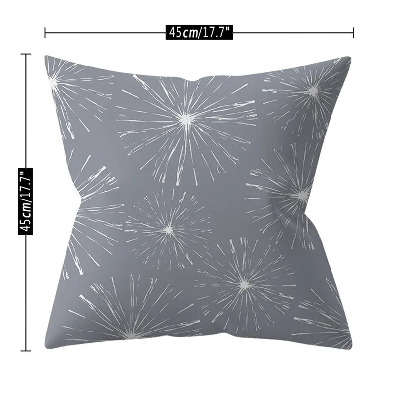 Axyaa 18" Sliver Grey Geometry Striped Pillowcase Home Decor Pillow Cover