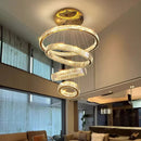 Axyaa Crystal Chandelier Stair Pendant Living Room Lighting Modern Interior Pendant Lights