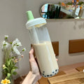Axyaa Kids Bubble Tea Glass Bottle with Straw - BPA Free