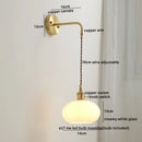 Axyaa Ceramic Copper LED Wall Lights Modern Bedside Lamp for Home Decor