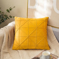 Axyaa Checkered Grid Velvet Throw Pillow Cover Red pilllowcase