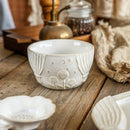 Axyaa French Embossed Plate - Elegant Western Dish for Pasta, Salad, and Desserts
