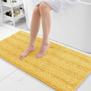 Axyaa Chenille Bath Mat - Absorbent & Non-Slip Plush Shaggy Bathroom Rug