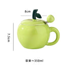 Axyaa Apple Ceramic Coffee Cup Set for Couples - Creative Christmas Gift