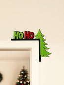 Axyaa Christmas Tree Corner Decor, Green & Red Wall Ornament, Festive Home & Office Decoration