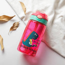 Axyaa Dinosaur Kids Water Bottle - Leakproof Straw Cup - 480ml