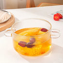 Axyaa Glass Soup Pot with Lid, High Temp Resistant, Induction Kitchen Pan