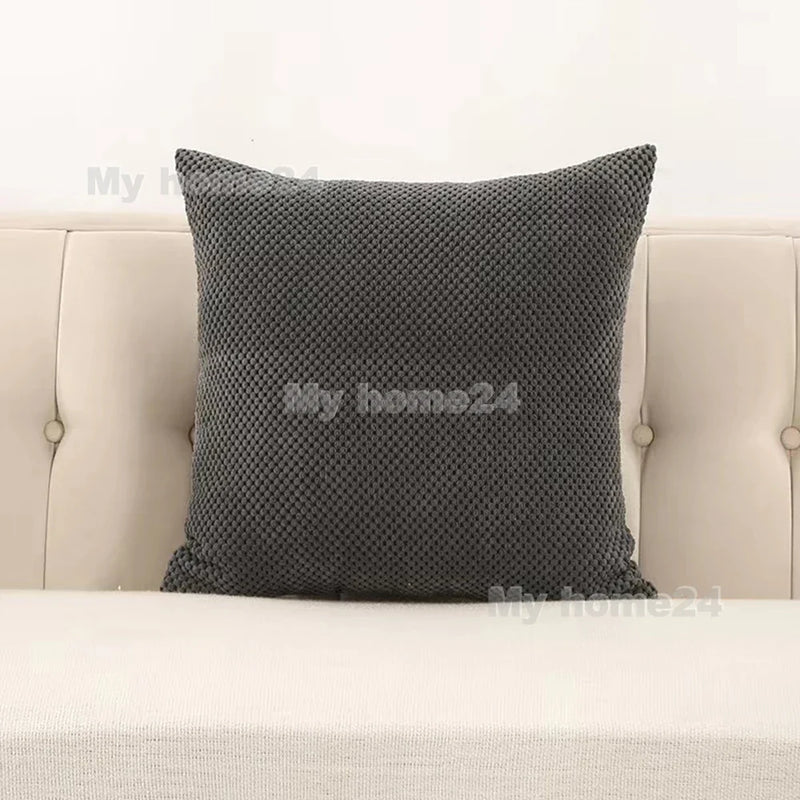 Velvet Plush Pillowcase by Axyaa - White Pink Fluffy Soft Throw Pillow Cover