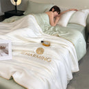 Axyaa Luxury Embroidery Summer Blanket - Lightweight Cooling Quilt - Soft Skin-friendly Comforter