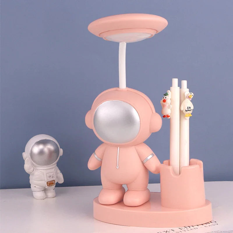 Axya Cute Astronaut Desk Lamp: Flexible LED, Color Adjust, Pencil Sharpener