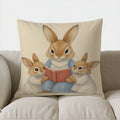Axyaa Cute Bunnies Swing Floral Pillow Cover