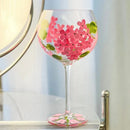 Axyaa Large Crystal Glass Hand-Painted Floral Goblet Red Wine Glass - Chinese Antique Style