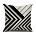 Axyaa Geometric Line Print Linen Cushion Cover - Home & Car Decor Pillowcase