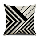 Axyaa Geometric Line Print Linen Cushion Cover - Home & Car Decor Pillowcase