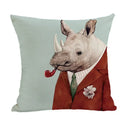 Axyaa Animal Clothes Cushion Cover – Cat Fox Bear Elephant Pillowcase