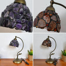 Axyaa Tiffany Agate Stone Table Lamp - Mediterranean Home Decor Luminaria