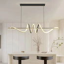 Axyaa Modern LED Dining Chandelier Linear Wavy Pendant Lights for Home Decor