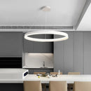 Axyaa Black Circle LED Chandelier Dimmable Pendant Light for Modern Home Decor