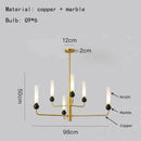 Axyaa Copper Marble Chandelier: Modern Luxury Pendant Lamp for Living Room, Kitchen, Bedroom