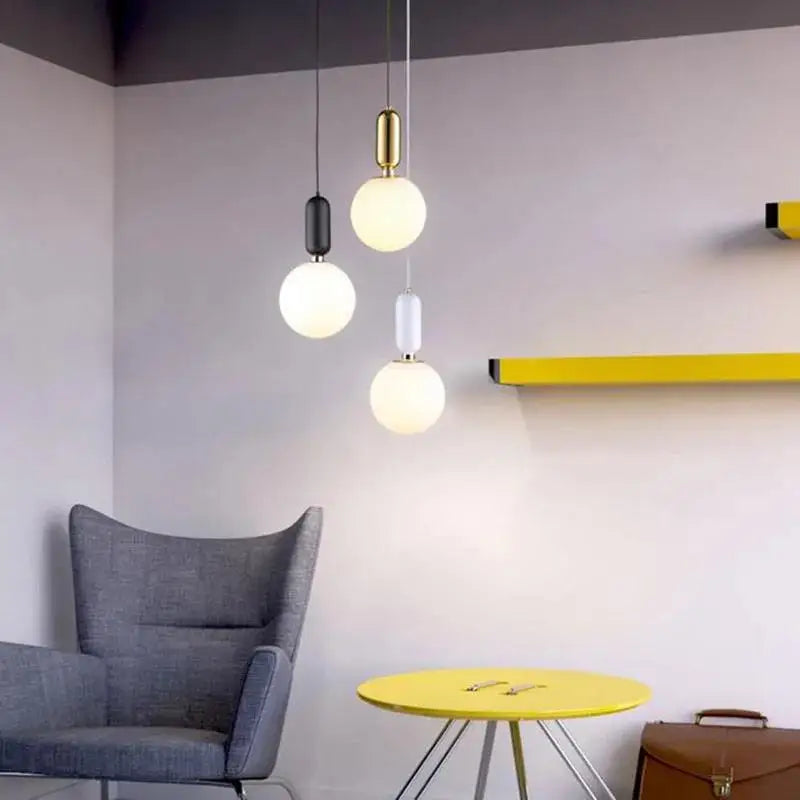 Axya Modern Glass Ball Pendant Lights for Dining Room, Bedroom, Kitchen Island & Restaurant