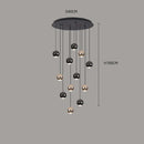 Axyaa Modern LED Staircase Chandeliers for Living Room Hanging Light