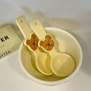 Axyaa Kawaii Bear Ceramic Soup Spoon For Kids, Hand Painted Cartoon Design