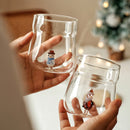 Axyaa 3D Christmas Theme Glass Mug 450ml - Ideal Gift for Girls, Kids, and Lovers