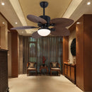 Axyaa Retro 5 Palm Leaf Ceiling Fan Chandelier for Living Room, Dining Room & Bedroom