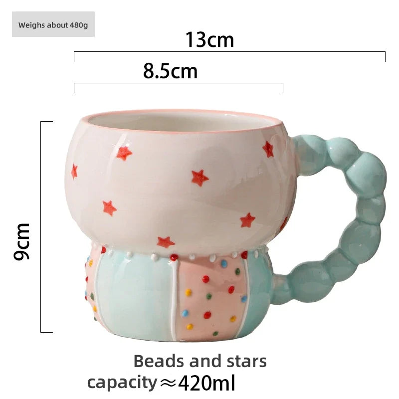 Axyaa Ceramic Sweet Mug, High Color Value Coffee Cup, Breakfast Milk Tea Juice Cup