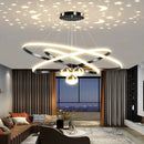 Axyaa Black Starry Sky LED Chandelier with Remote Control Projection Lights