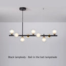 Axyaa Glass Ball Ceiling Chandelier: Modern Lighting Fixture for Dining Living Room & Kitchen