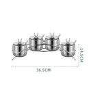 Axyaa Stainless Steel Spice Shaker Set with Spoon - Seasoning & Sugar Containers