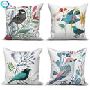 Axyaa Bird Flower Painting Pillow Cover