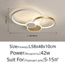 Axyaa LED Ring Ceiling Light - Gold/Black Chandelier for Home Decor