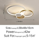 Axyaa LED Ring Ceiling Light: Modern Gold/Black Chandelier for Home Decor.