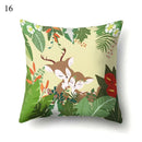 Sloth & Tropical Plants Printed Pillow Cover by Axyaa